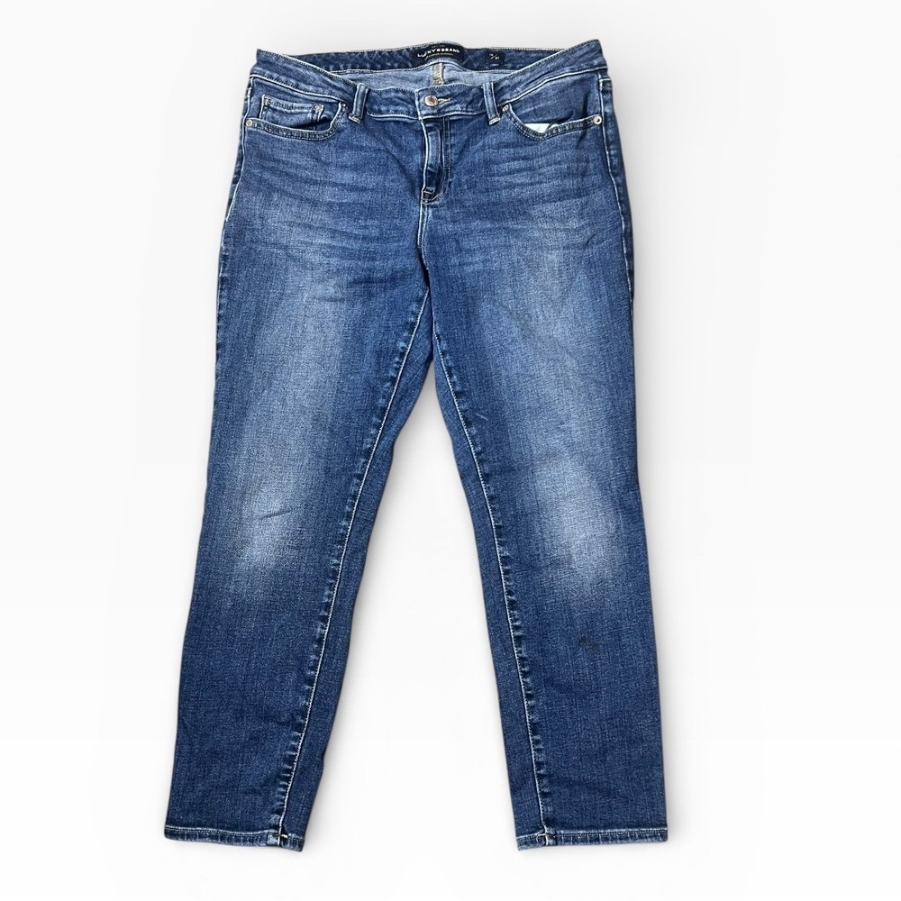 Lucky Brand Lolita Crop Blue Jeans Denim Size 12/31 Soft‎ Comfy Whiskered Ankle